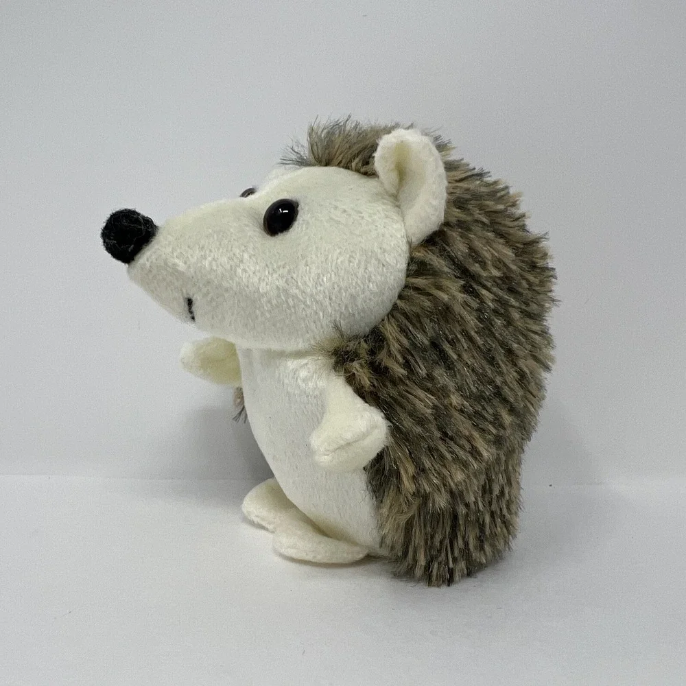 Keychain‎ Hedgehog Stuffed Animal Brown White Soft Plush 4 Inches.